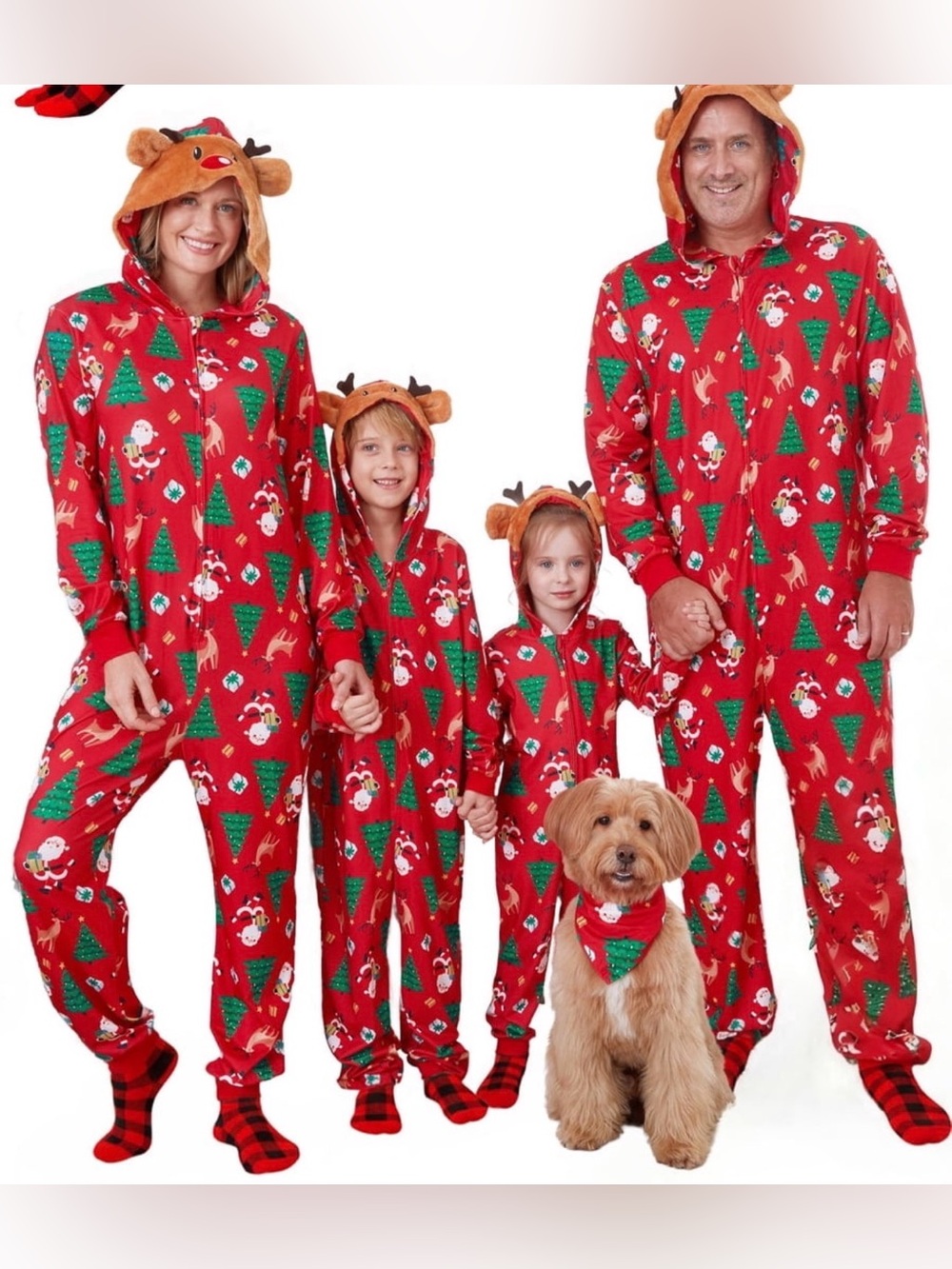 Like new! PatPat Family Christmas Pajamas, One Piece Red Reindeer SZ XL